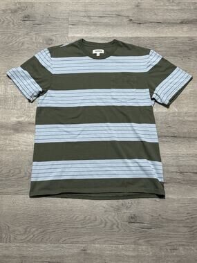 Tenore Short Sleeve Men’s T Shirt Sz L Striped Blue Green
